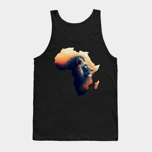 Africa silhouette lion savannah abstract style Tank Top by TomFrontierArt